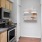 a kitchen with black appliances