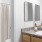 a bathroom with a marble countertop
